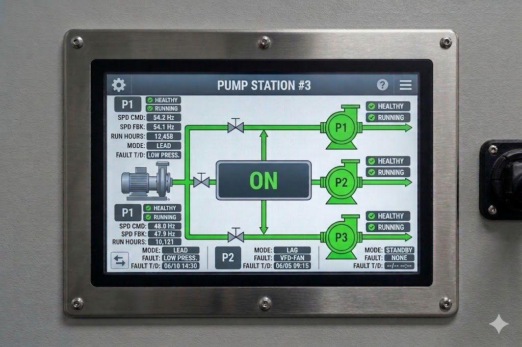 HMI operator interface screen