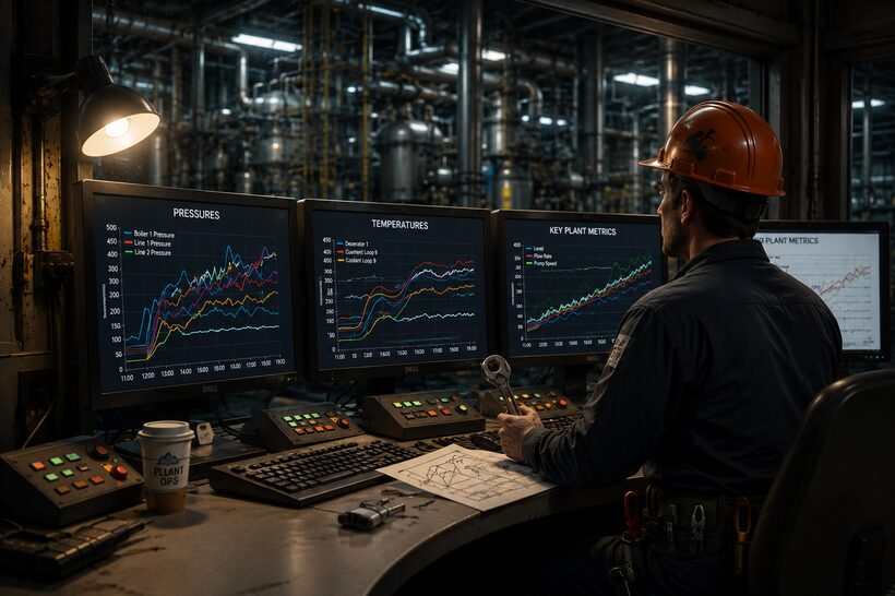 Engineer reviewing control system architecture